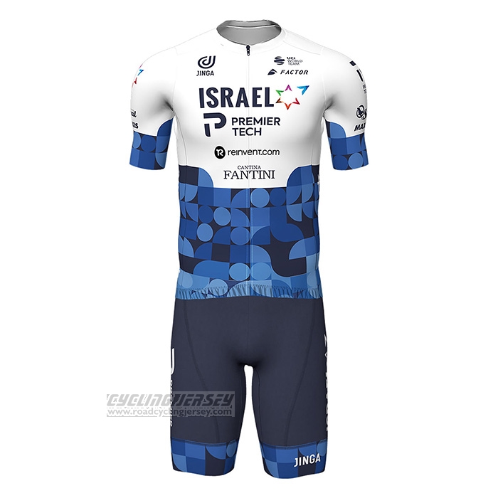 2022 Cycling Jersey Israel Cycling Academy Blue White Short Sleeve and Bib Short(1)